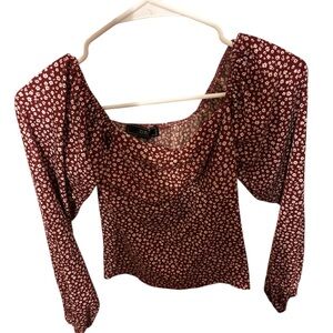 Vibe Floral Red Women's Top -Small